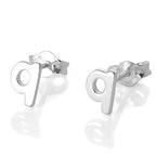Sterling Silver Alphabet Letter Stud Earrings