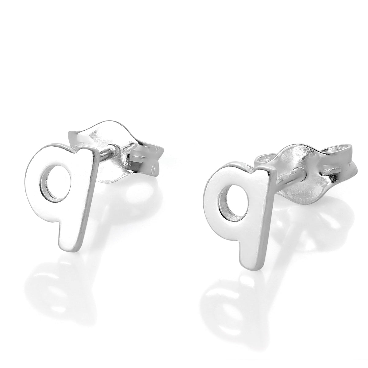 Sterling Silver Alphabet Letter Stud Earrings
