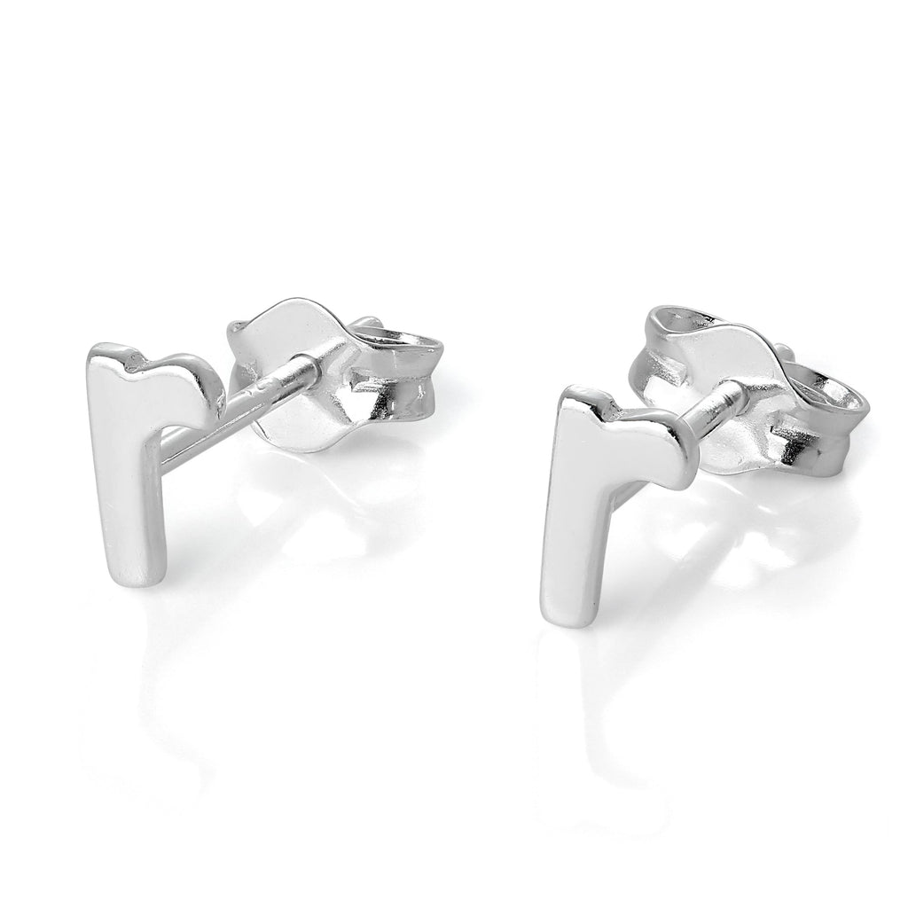 Sterling Silver Alphabet Letter Stud Earrings