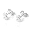 Sterling Silver Alphabet Letter Stud Earrings