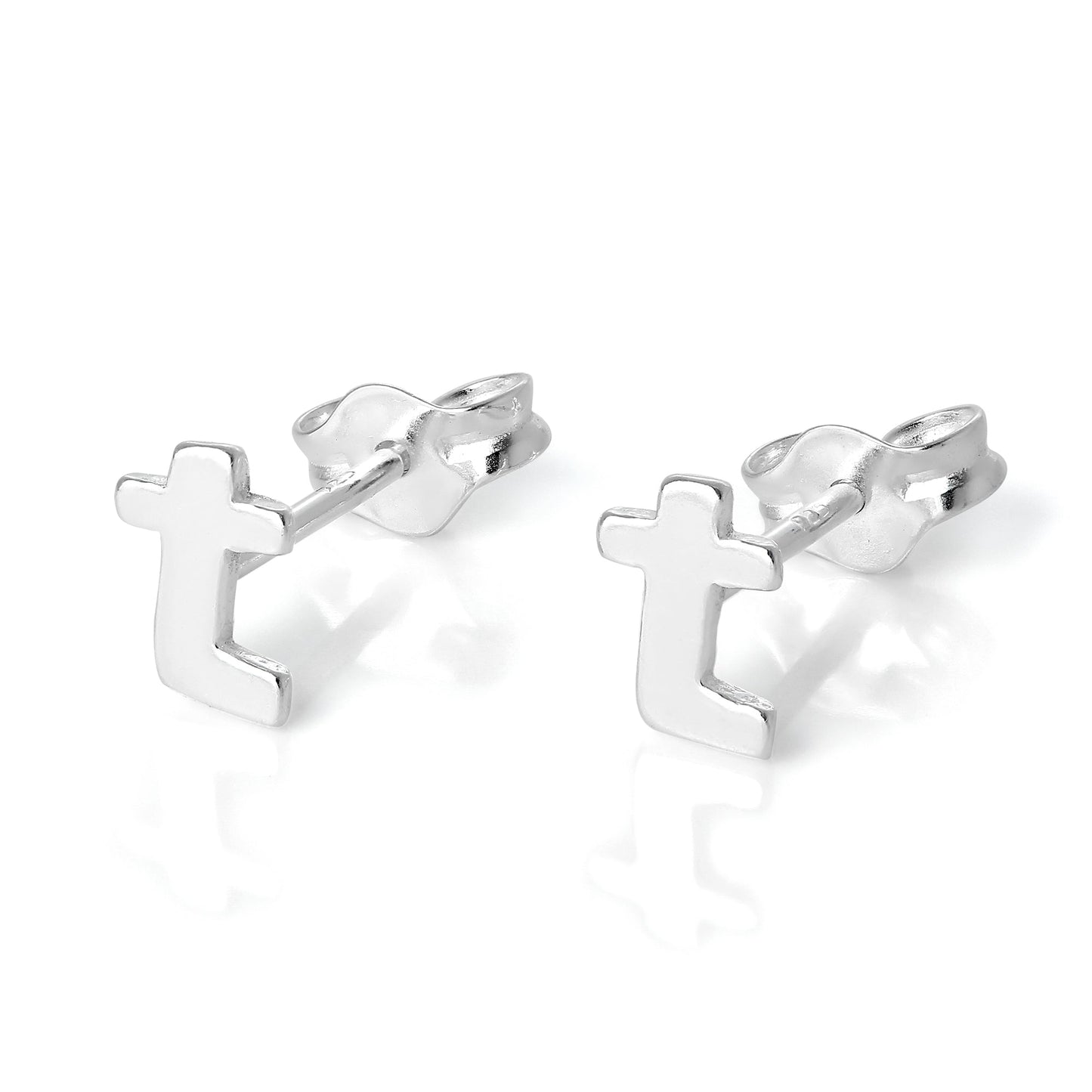 Sterling Silver Alphabet Letter Stud Earrings