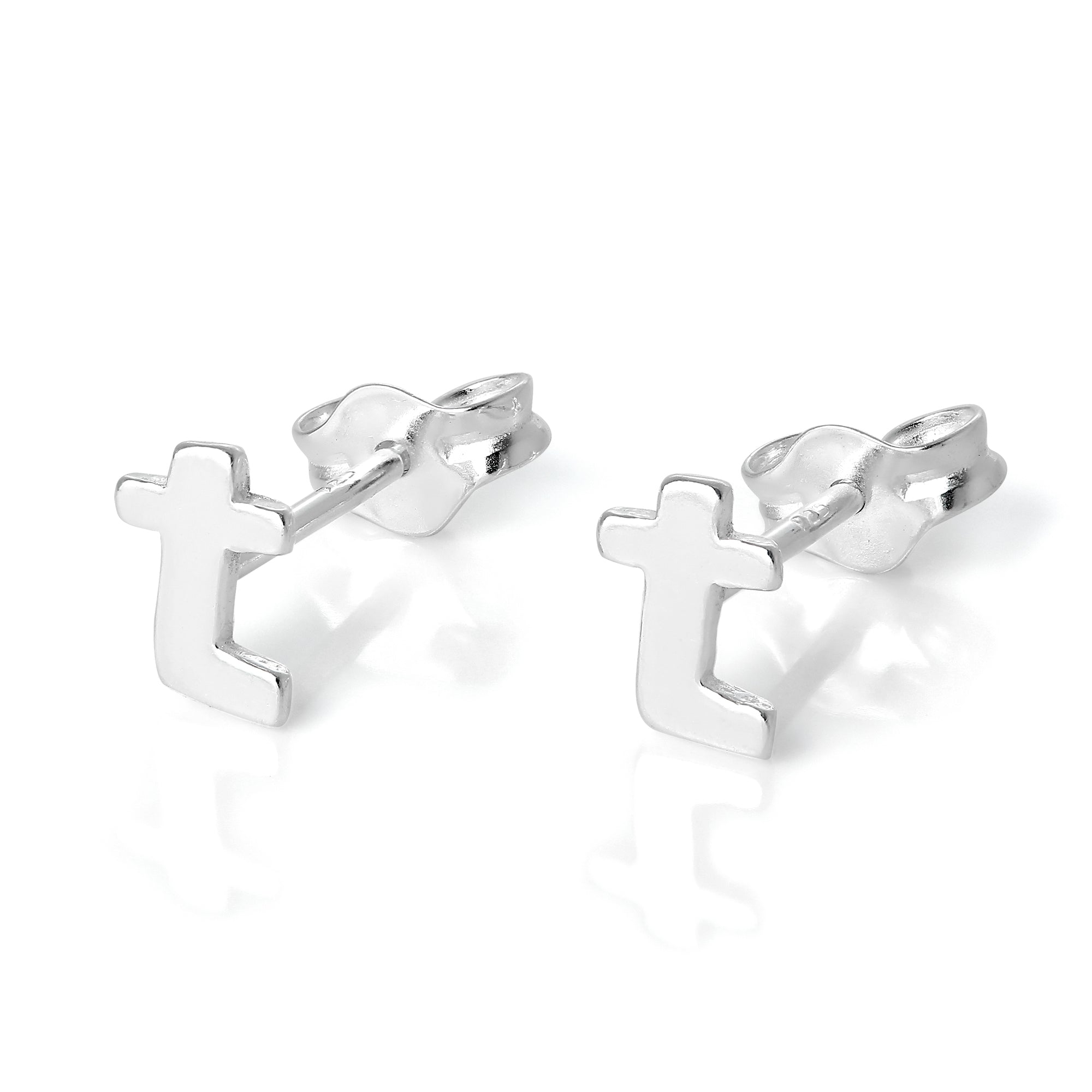 Sterling Silver Alphabet Letter Stud Earrings