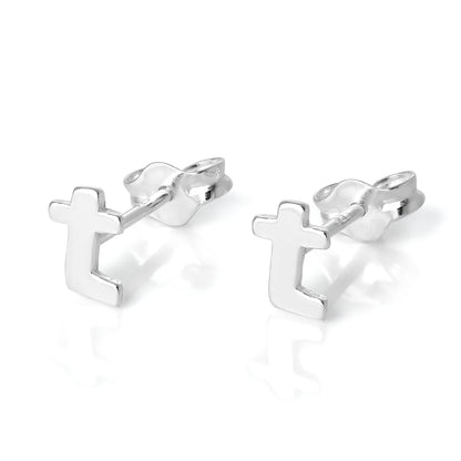 Sterling Silver Alphabet Letter Stud Earrings
