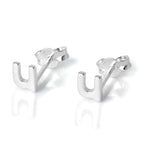 Sterling Silver Alphabet Letter Stud Earrings