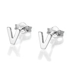 Sterling Silver Alphabet Letter Stud Earrings