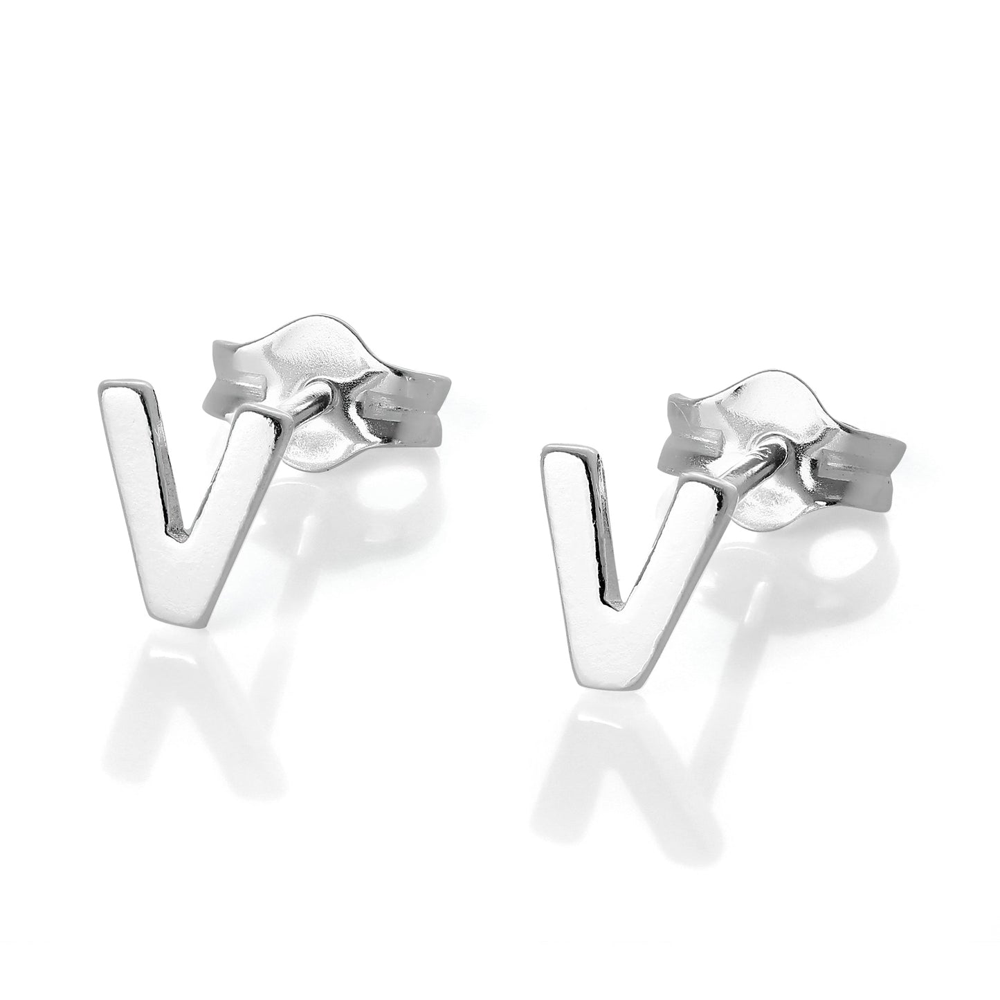 Sterling Silver Alphabet Letter Stud Earrings