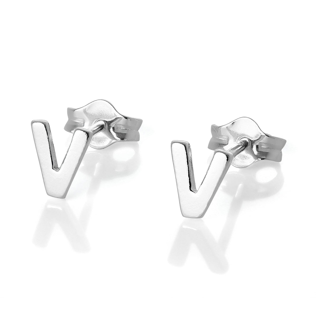 Sterling Silver Alphabet Letter Stud Earrings