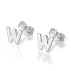 Sterling Silver Alphabet Letter Stud Earrings