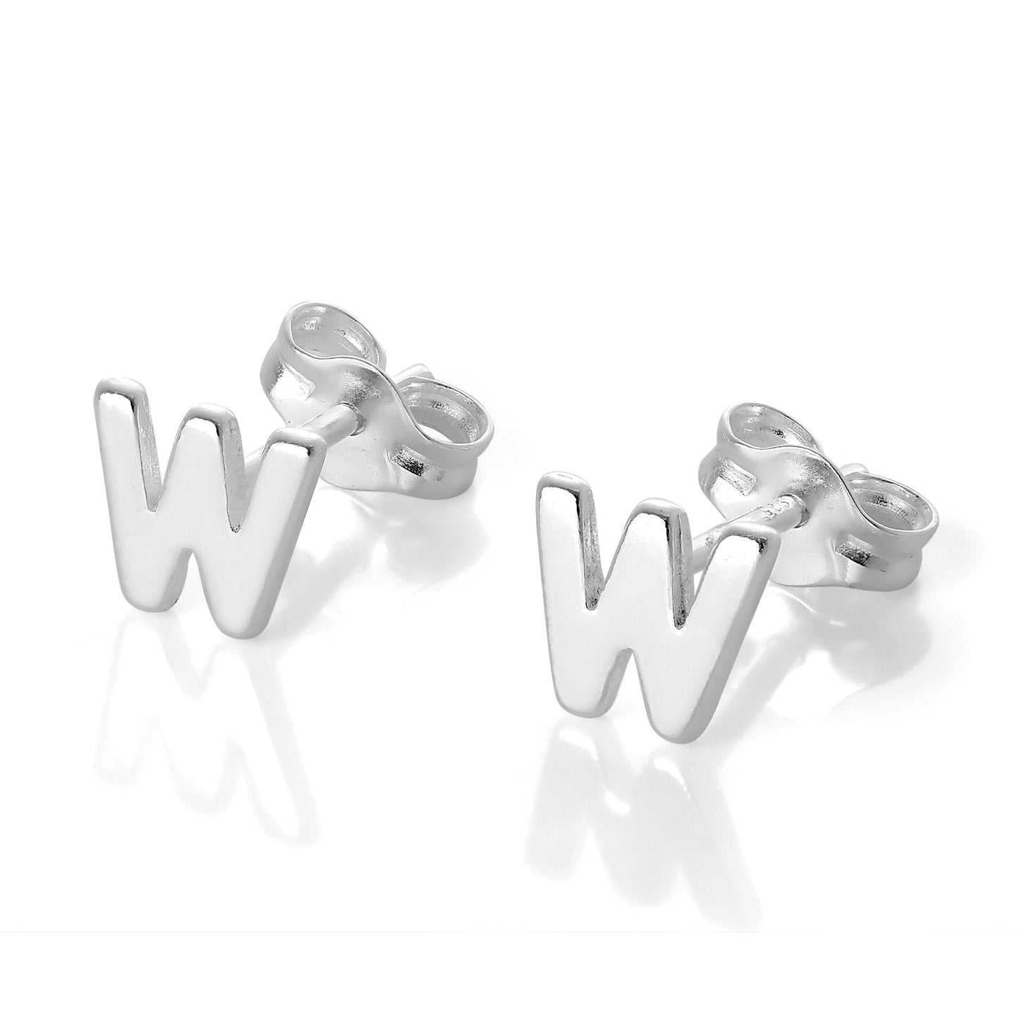 Sterling Silver Alphabet Letter Stud Earrings