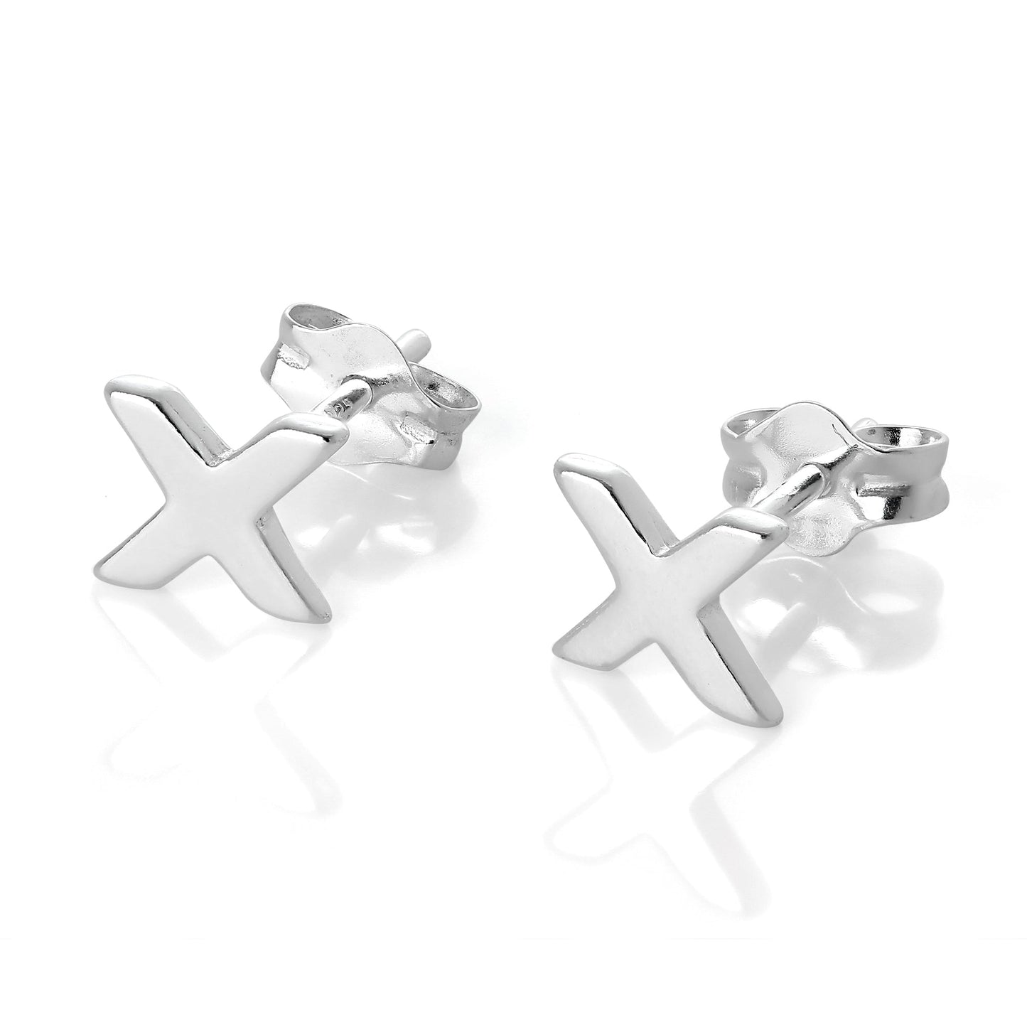 Sterling Silver Alphabet Letter Stud Earrings