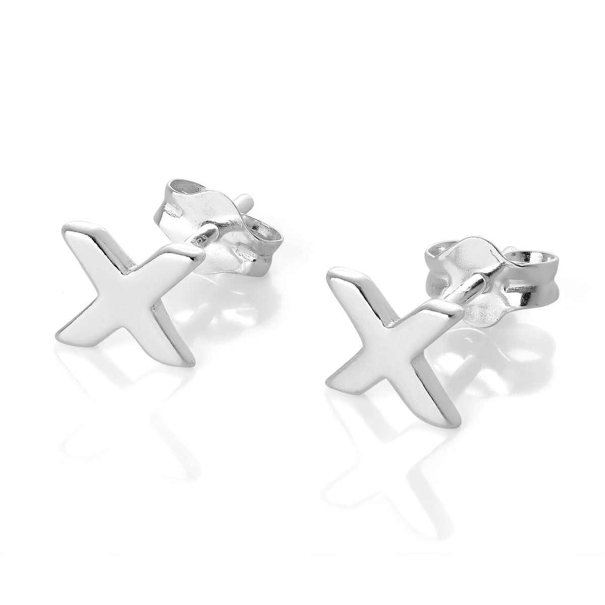 Sterling Silver Alphabet Letter Stud Earrings