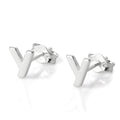 Sterling Silver Alphabet Letter Stud Earrings