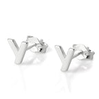 Sterling Silver Alphabet Letter Stud Earrings