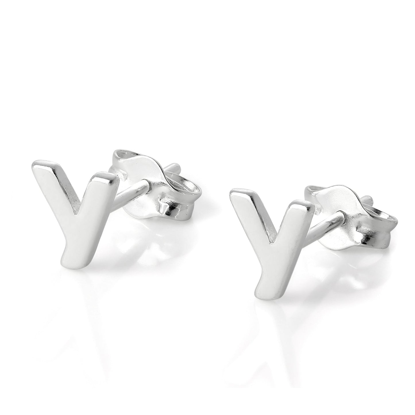 Sterling Silver Alphabet Letter Stud Earrings