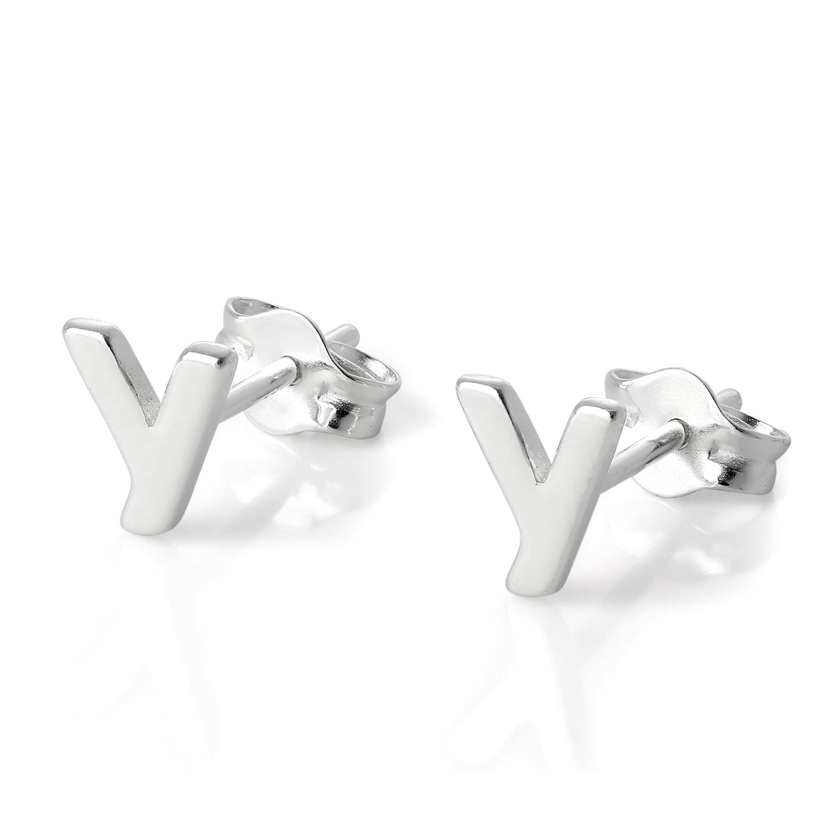 Sterling Silver Alphabet Letter Stud Earrings