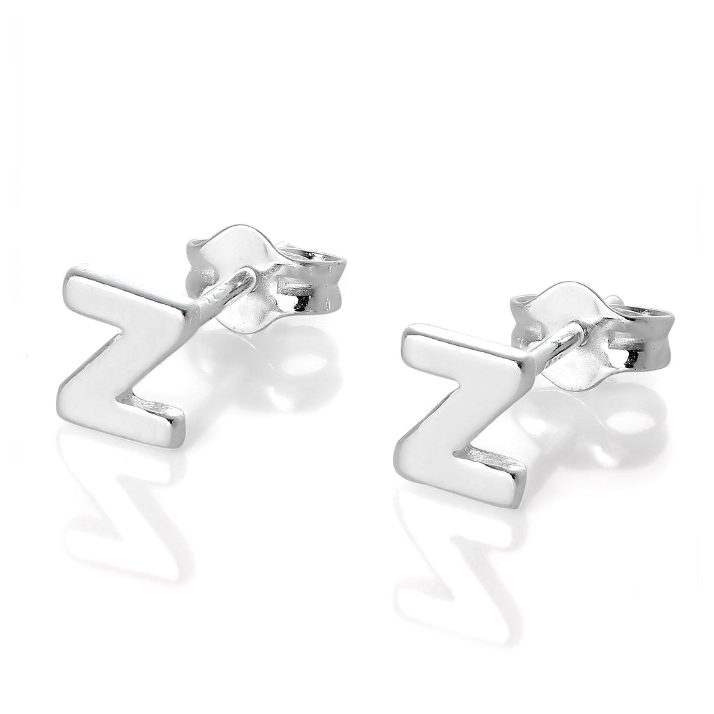 Sterling Silver Alphabet Letter Stud Earrings