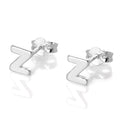Sterling Silver Alphabet Letter Stud Earrings