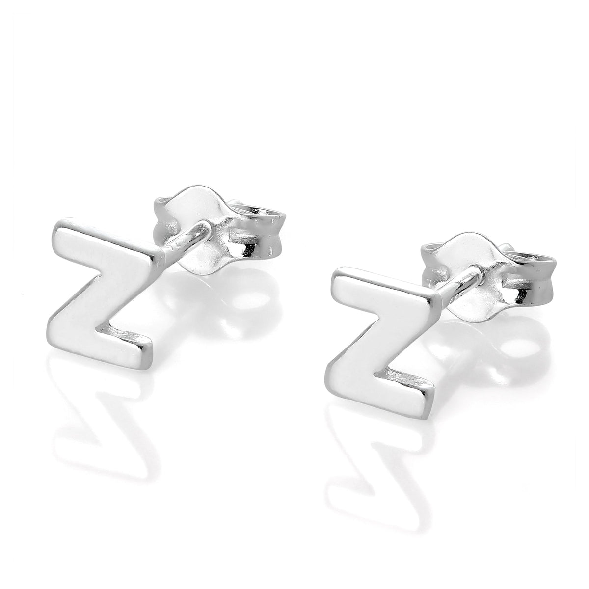 Sterling Silver Alphabet Letter Stud Earrings