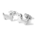 Sterling Silver Dachshund Dog Stud Earrings