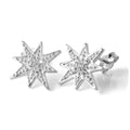 Sterling Silver & CZ Crystal Star Stud Earrings