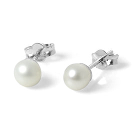 Sterling Silver 5mm Pearl Stud Earrings