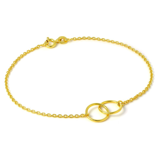 Gold Plated Sterling Silver Fine Belcher Chain Infinity Bracelet