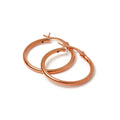 Rose Gold Plated Sterling Silver 2mm Tube Sleeper Hoop Earrings 12mm - 70mm