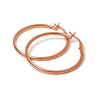 Rose Gold Plated Sterling Silver 2mm Tube Sleeper Hoop Earrings 12mm - 70mm