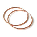 Rose Gold Sterling Silver 1mm Square Sleeper Hoop Earrings 12mm - 40mm