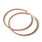 Rose Gold Sterling Silver 1mm Square Sleeper Hoop Earrings 12mm - 40mm