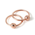 Rose Gold Plated Sterling Silver 15mm Sleeper Hoop Earrings with 4mm Bead Hoops