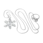 Large Sterling Silver Diamond Cut Snowflake Pendant Necklace 14 - 28 Inches