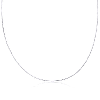 Sterling Silver Mirror Box Chain 16 -22 Inches