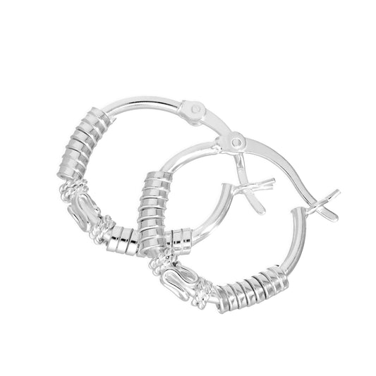 Sterling Silver Bali Hoop Earrings