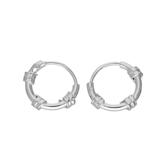 Sterling Silver Tiny 11mm Bali Hoop Earrings