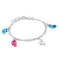 Childrens Sterling Silver Dolphin Charm Bracelet