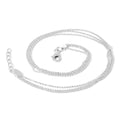 Sterling Silver Simple Triple 1mm Bead Chain Anklet