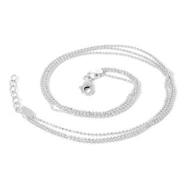 Sterling Silver Simple Triple 1mm Bead Chain Anklet