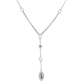 Sterling Silver 18 Inch Trace Chain Necklace with Oval Beads