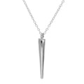 Fine Lightweight Sterling Silver Trace Chain with Cone Pendant Necklace