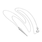 Fine Lightweight Sterling Silver Trace Chain with Cone Pendant Necklace