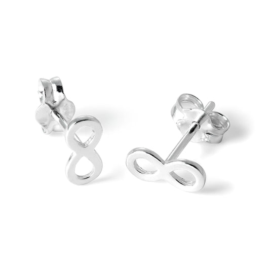 Sterling Silver Infinity Stud Earrings