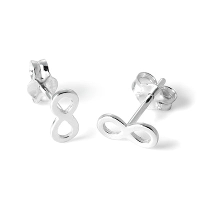 Sterling Silver Infinity Stud Earrings
