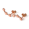 Rose Gold Plated Sterling Silver Triple Shooting Star Stud Earrings