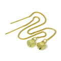 Gold Plated Sterling Silver Puffed Heart Pull Through Earrings