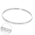 Sterling Silver Diamond Cut Kiss 66mm Stacking Bangle