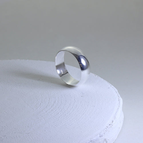 Sterling Silver 5mm D Shaped Wedding Band Ring Size I - Z+5