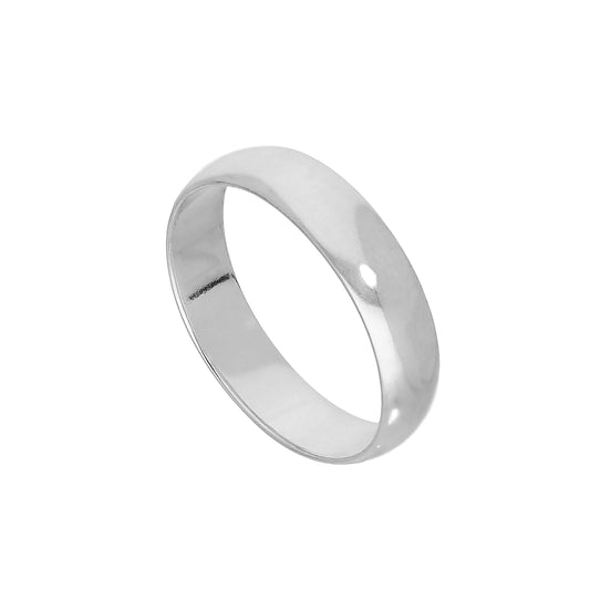 Sterling Silver 5mm D Shaped Wedding Band Ring Size I - Z+5