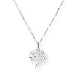 Sterling Silver 18 Inch Oak Tree Necklace