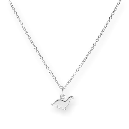 Small Sterling Silver 18 Inch Dinosaur Necklace